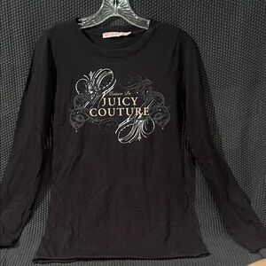 Juicy Couture Black Graphic Long Sleeve Top